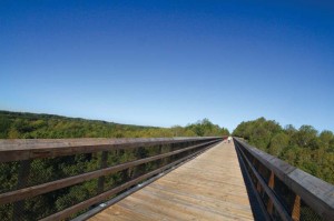 The historic High Bridge Trail, offering expansive views from the  bridge itself, is accessible from downtown. More than 200,000 people  visited the trail last year.