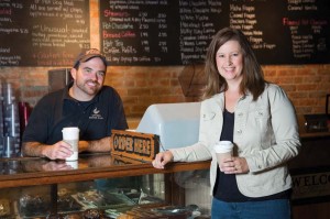 Uptown Coffee Café, opened in 2014  by Jennifer ’00 and Jason Mattox, appeals to the college crowd.