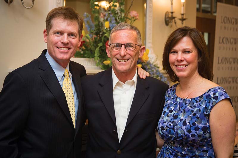 Jason Blount ’90 and Carol Wisch Blount ’89 created a scholarship in honor of Dr. Wayne  McWee (center), Jason’s mentor.